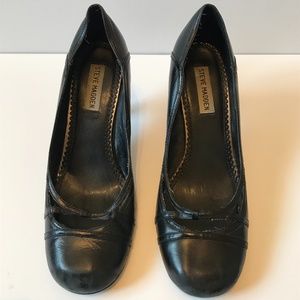 Black Rounded Toe Steve Madden Heels